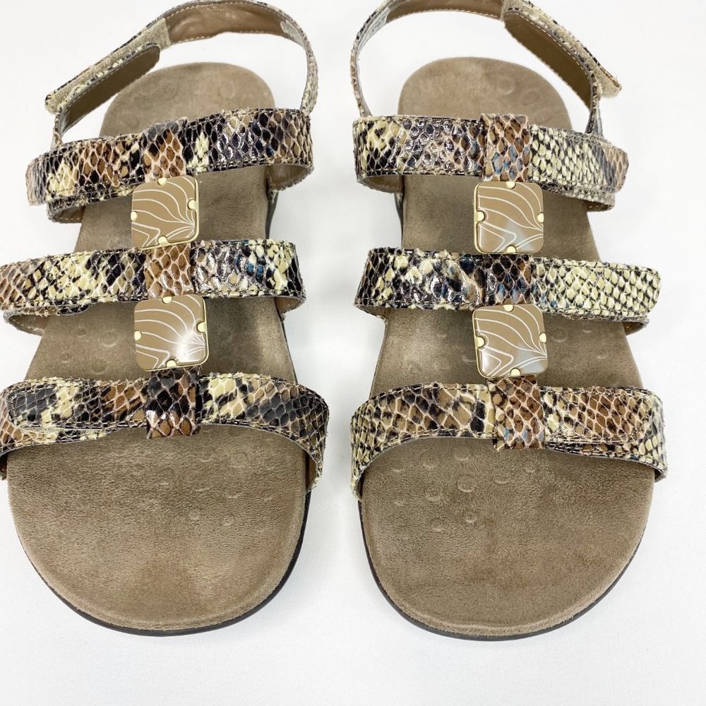 Vionic Amber Natural Snake Hook & Loop Slingback … - image 4